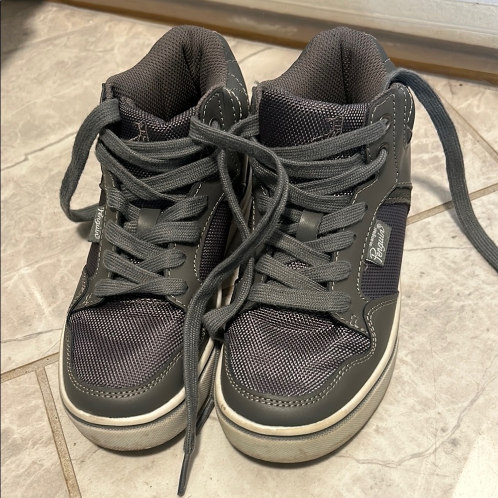 Kids Grey Hightop Sneakers